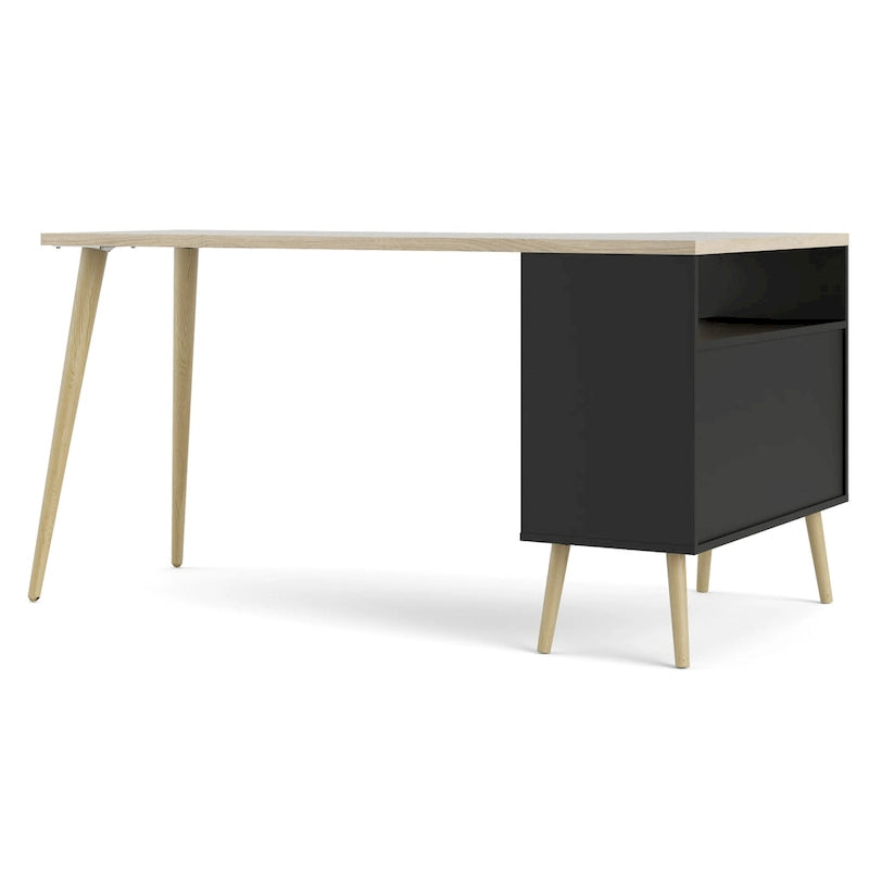 Bureau d'angle 2 tiroirs 3 étagères Carson Carrington Kristiansund