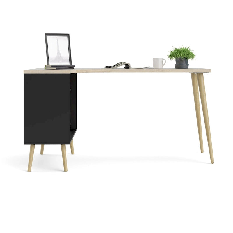 Bureau d'angle 2 tiroirs 3 étagères Carson Carrington Kristiansund