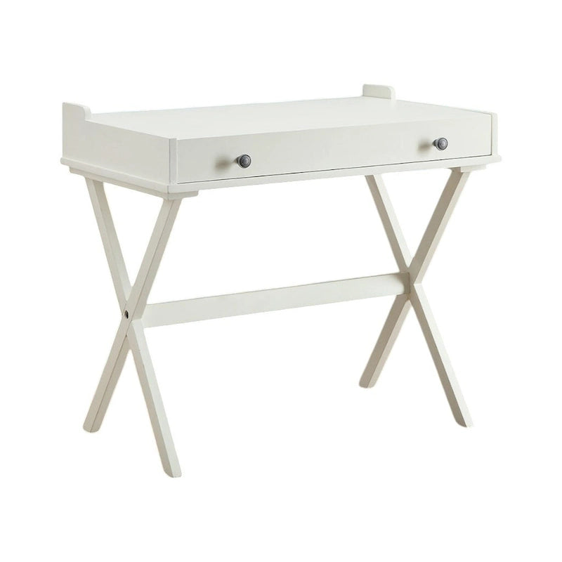 HomeRoots 34 Table de travail à plateau rabattable en bois blanc vieilli