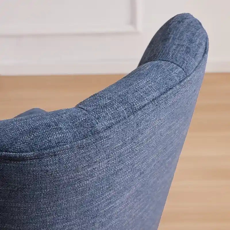 Chaise de bureau pivotante rembourrée, chaise de bureau à domicile sans accoudoirs, chaise d'ordinateur réglable en hauteur avec roulettes pour l'étude