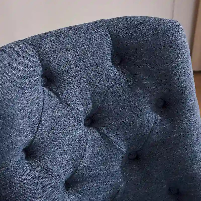 Chaise de bureau pivotante rembourrée, chaise de bureau à domicile sans accoudoirs, chaise d'ordinateur réglable en hauteur avec roulettes pour l'étude