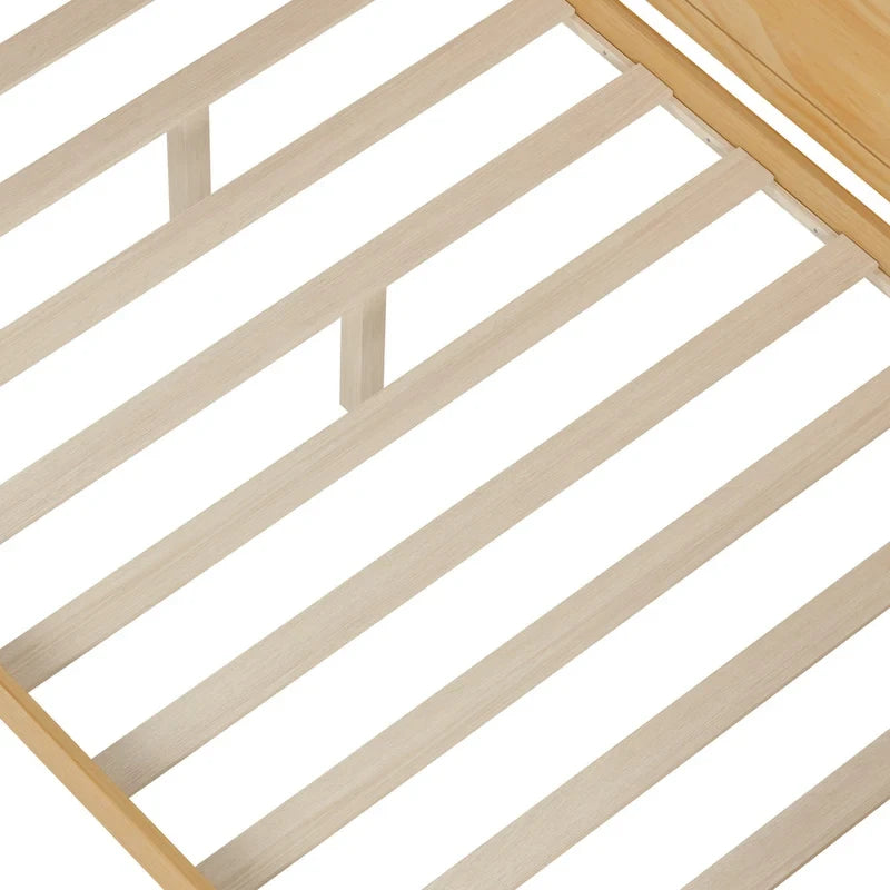 Lit banquette multifonctionnel grand format avec étagères de rangement, deux tiroirs et bureau intégré