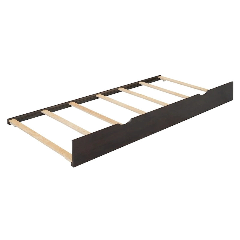 Lit plateforme en bois rotin bohème Queen avec tête de lit en bois, lit gigogne et 2 tiroirs de rangement