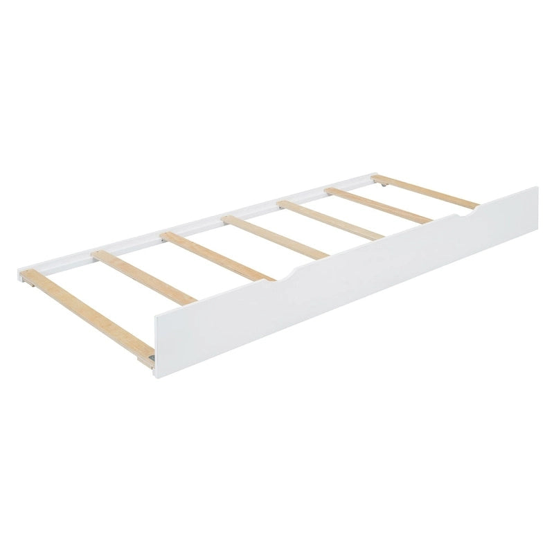 Lit plateforme en bois rotin bohème Queen avec tête de lit en bois, lit gigogne et 2 tiroirs de rangement