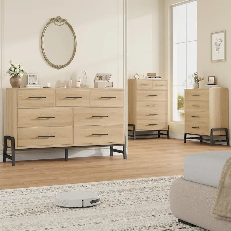 Commode autonome de 38,6 po de haut à 4 tiroirs avec rangement