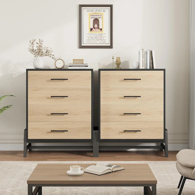 Commode autonome de 38,6 po de haut à 4 tiroirs avec rangement