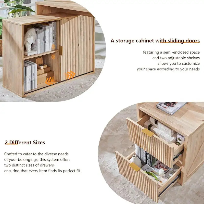 Bureau d'angle moderne en L de 67 pouces, bureau d'ordinateur de maison en bois avec station de charge