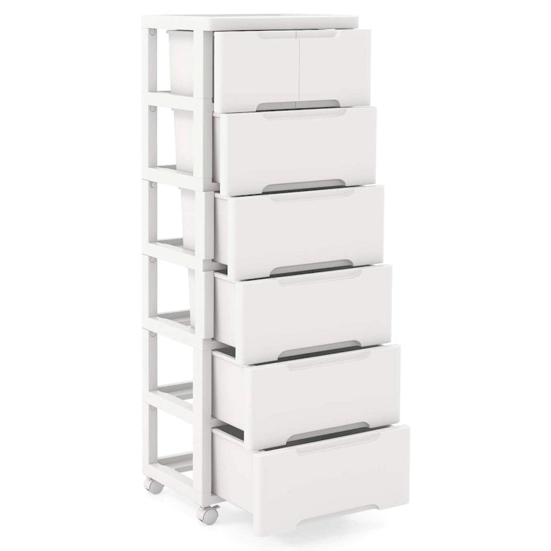 Costway 1 chariot de rangement roulant en plastique à 7 tiroirs avec 4 roulettes universelles - Voir détails
