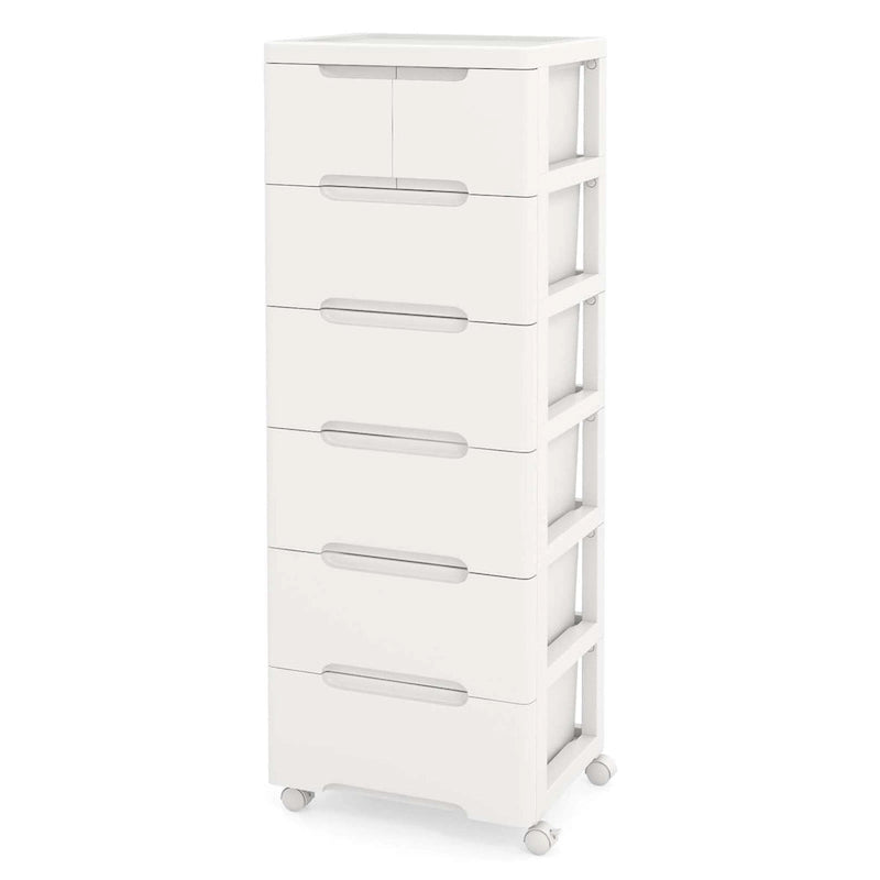 Costway 1 chariot de rangement roulant en plastique à 7 tiroirs avec 4 roulettes universelles - Voir détails