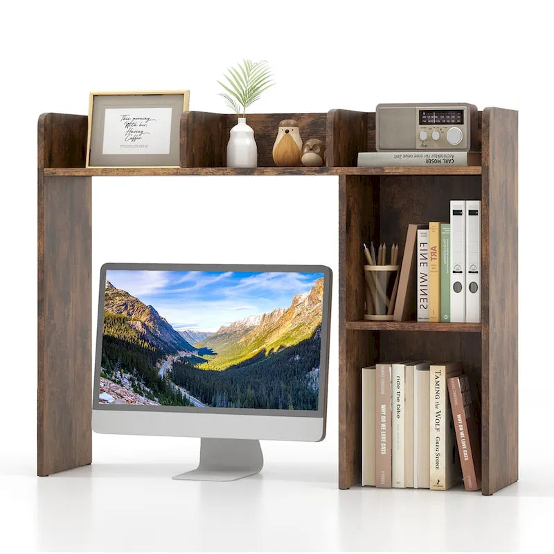 Costway Étagère de bureau Bibliothèque Organisateur de rangement de bureau Présentoir
