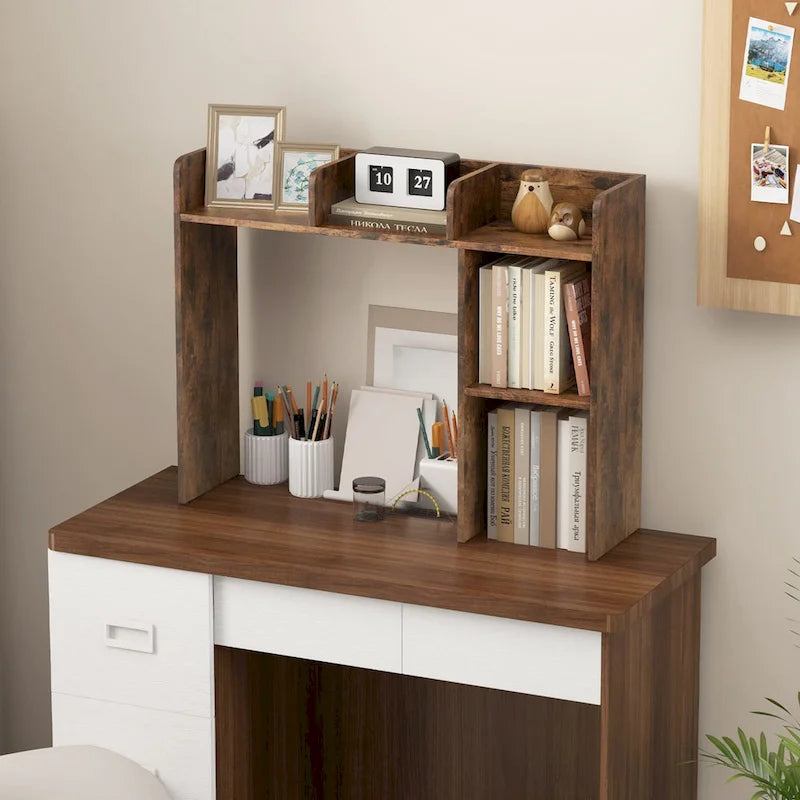 Costway Étagère de bureau Bibliothèque Organisateur de rangement de bureau Présentoir