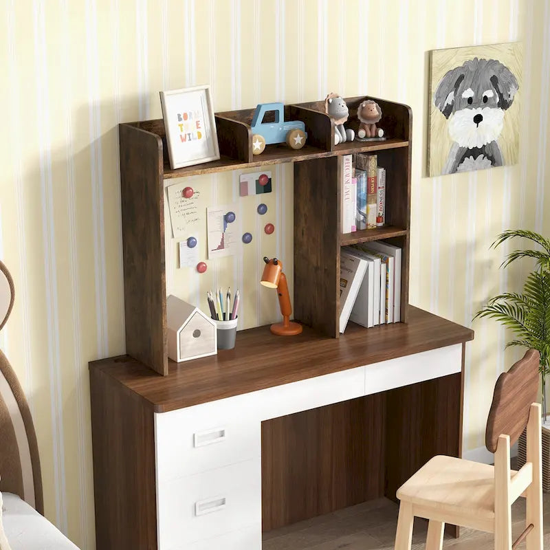 Costway Étagère de bureau Bibliothèque Organisateur de rangement de bureau Présentoir