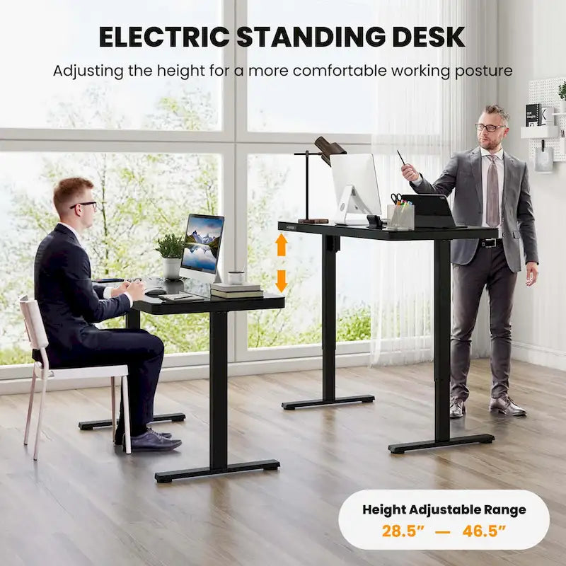 Bureau debout Costway 48 x 24 en verre monobloc avec tiroirs inscriptible