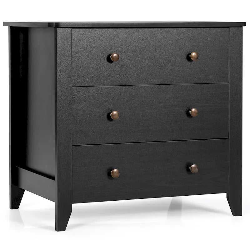 Gymax Commode à 3 tiroirs Table de chevet pour salon