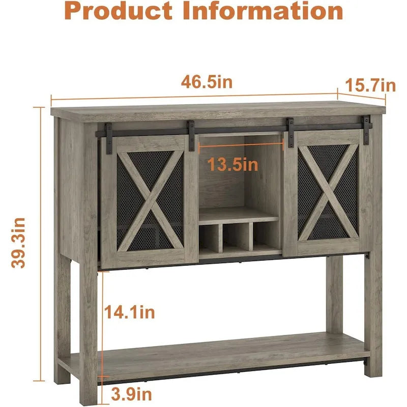 Meuble bas de bar à café, buffet de rangement avec porte-verres à vin