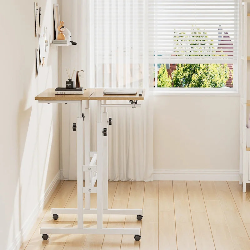Pupitres roulants portables de 49,5 pouces, petits bureaux debout réglables en hauteur, bureaux debout mobiles avec roulettes