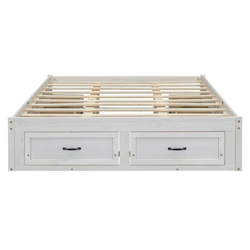 Lit plate-forme Queen Size avec 6 tiroirs de rangement