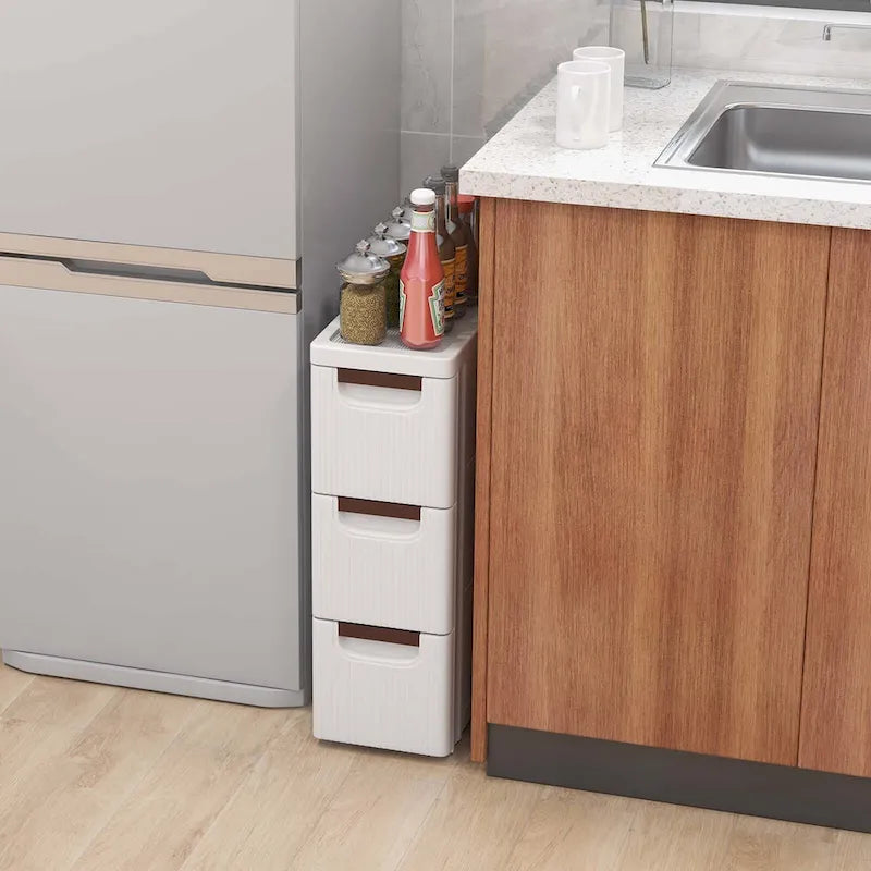 Costway Meuble de Rangement Étroit à 3 Tiroirs avec Poignée, 1 Pièce - Voir Détails