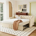 Lit de repos capitonné pour lit jumeau avec lit gigogne escamotable, gris