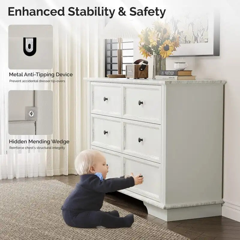 Armoire à Cinq Tiroirs en MDF Peint (1Pc)
