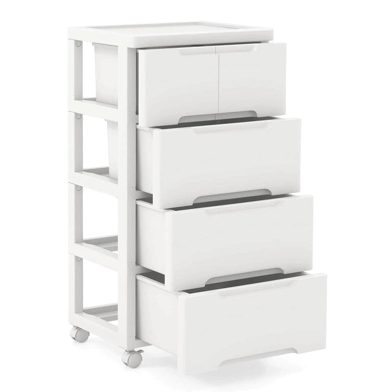 Costway 1 chariot de rangement roulant en plastique à 5 tiroirs avec 4 universels - Voir détails