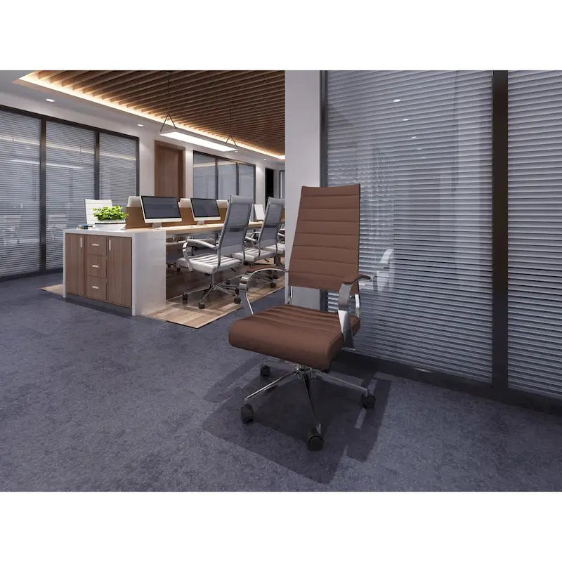 Chaise de bureau moderne haute avec dossier haut, en similicuir PU, pivotante, inclinable, réglable, avec coussin, modèle de designer, pour dirigeant