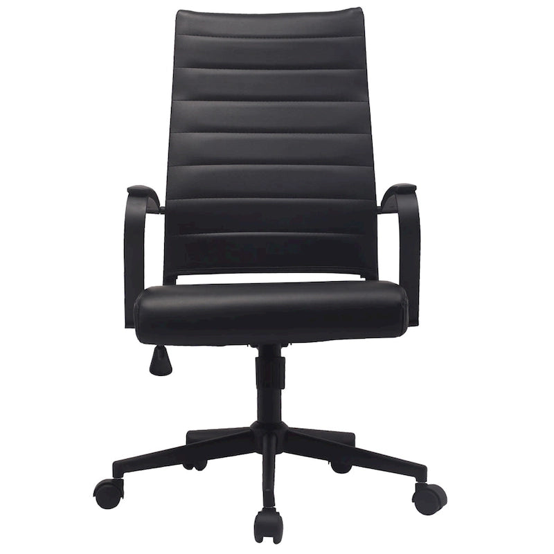 Chaise de bureau moderne haute avec dossier haut, en similicuir PU, pivotante, inclinable, réglable, avec coussin, modèle de designer, pour dirigeant