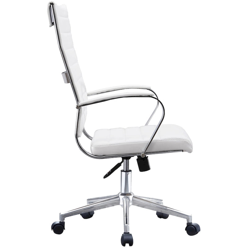 Chaise de bureau moderne haute avec dossier haut, en similicuir PU, pivotante, inclinable, réglable, avec coussin, modèle de designer, pour dirigeant