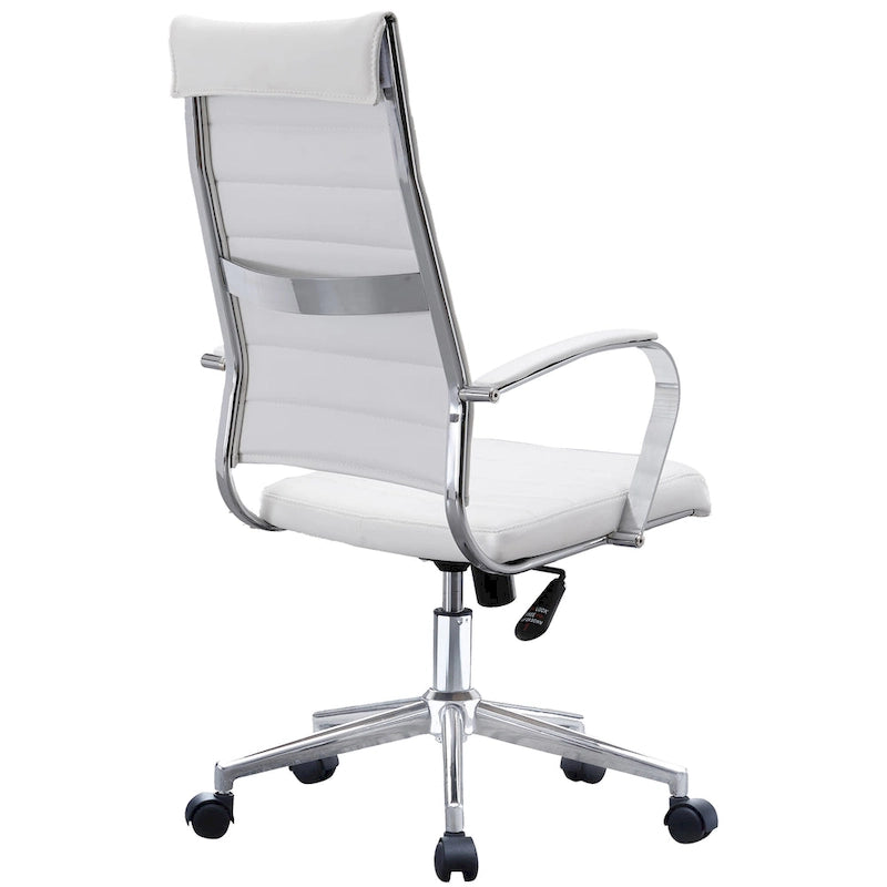 Chaise de bureau moderne haute avec dossier haut, en similicuir PU, pivotante, inclinable, réglable, avec coussin, modèle de designer, pour dirigeant