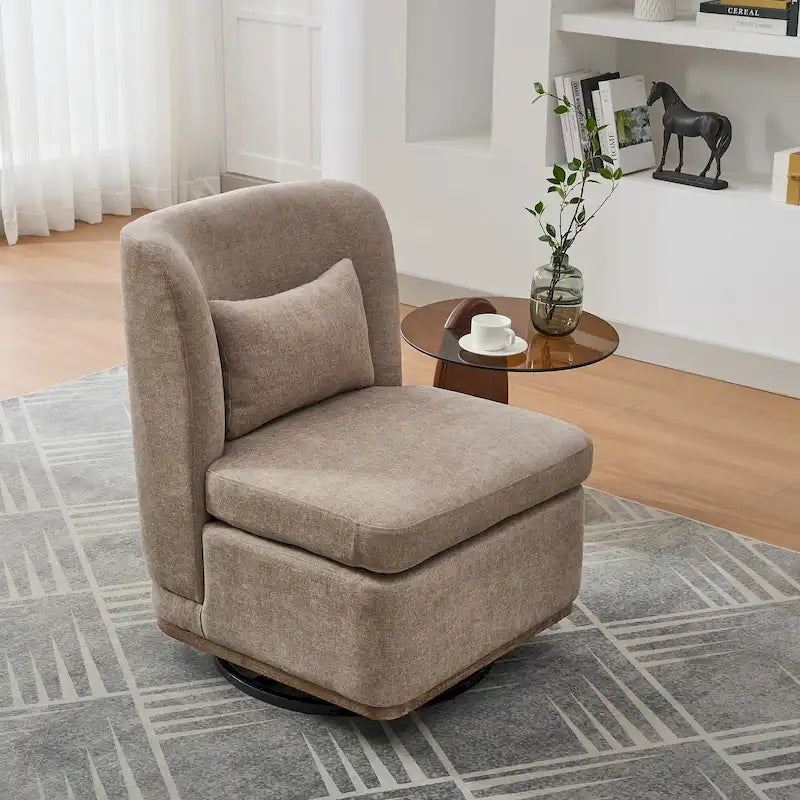 Fauteuil de bureau chenille large de 63,5 cm avec base pivotante en métal à 360°