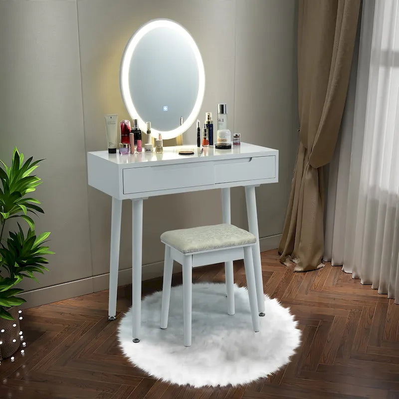 Costway Table de maquillage coiffeuse écran tactile 3 modes d'éclairage – Voir détails