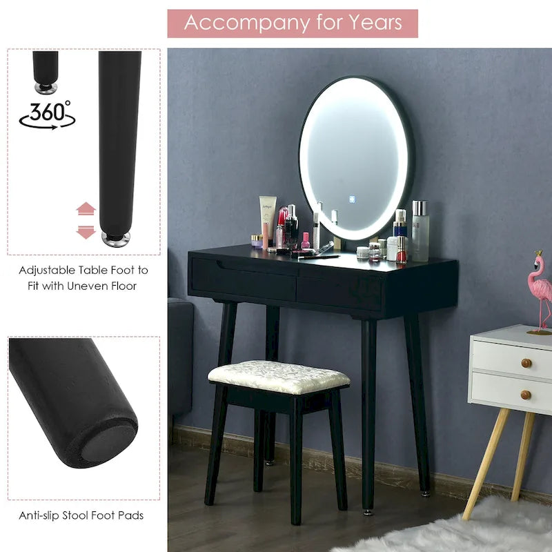 Costway Table de maquillage coiffeuse écran tactile 3 modes d'éclairage – Voir détails