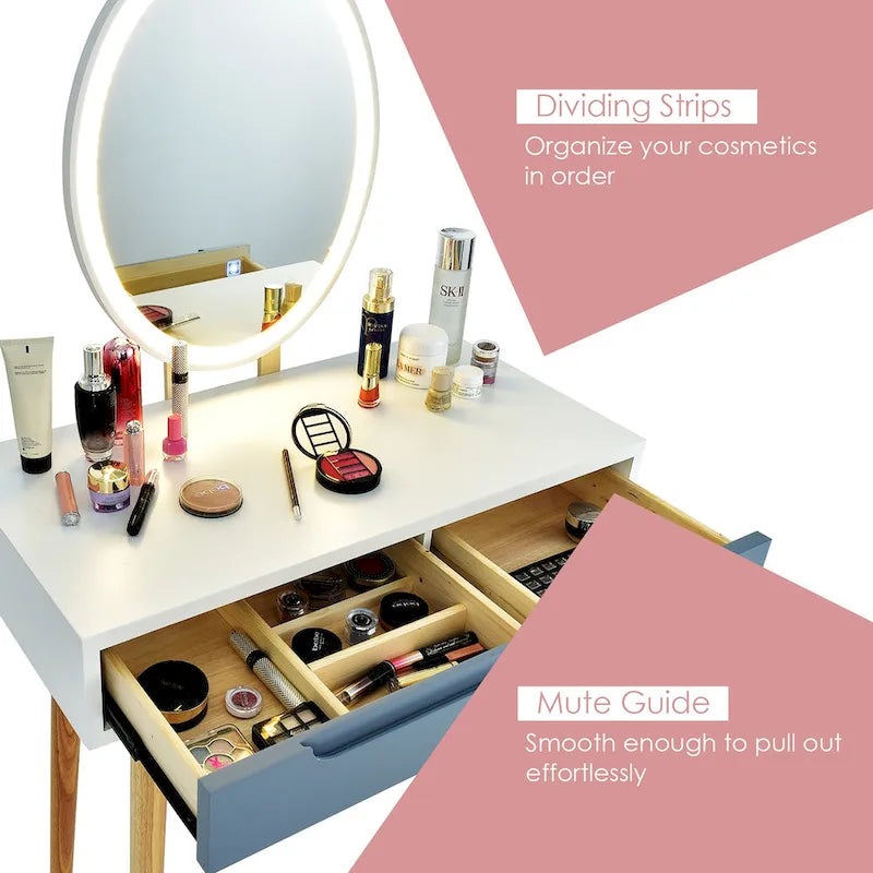 Costway Table de maquillage coiffeuse écran tactile 3 modes d'éclairage – Voir détails