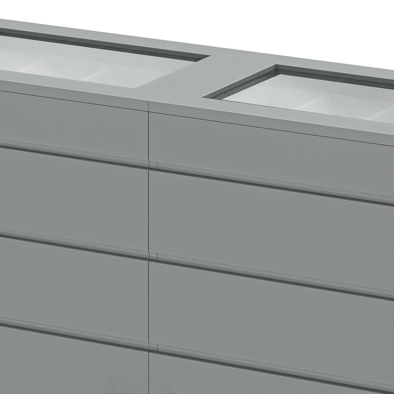 Commode 8 tiroirs Moasis avec lumière RVB, commode de rangement horizontale haute brillance