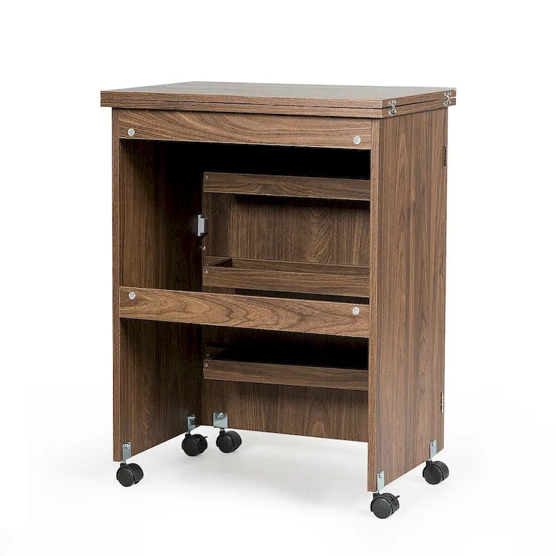 Gymax Table de Couture Pliante Meuble de Rangement pour la Maison