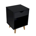 Table de Chevet ou Table d'Appoint Moderne en Bois avec 2 Tiroirs, 61 cm