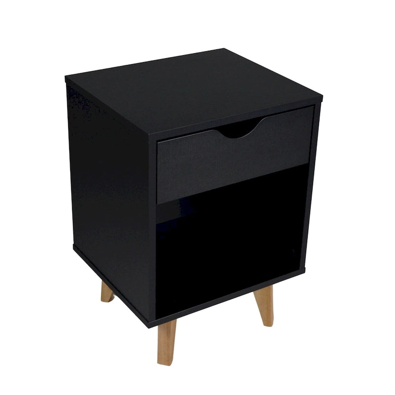 Table de Chevet ou Table d'Appoint Moderne en Bois avec 2 Tiroirs, 61 cm