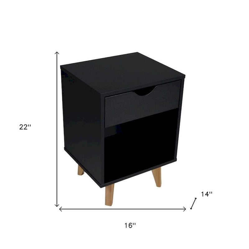 Table de Chevet ou Table d'Appoint Moderne en Bois avec 2 Tiroirs, 61 cm