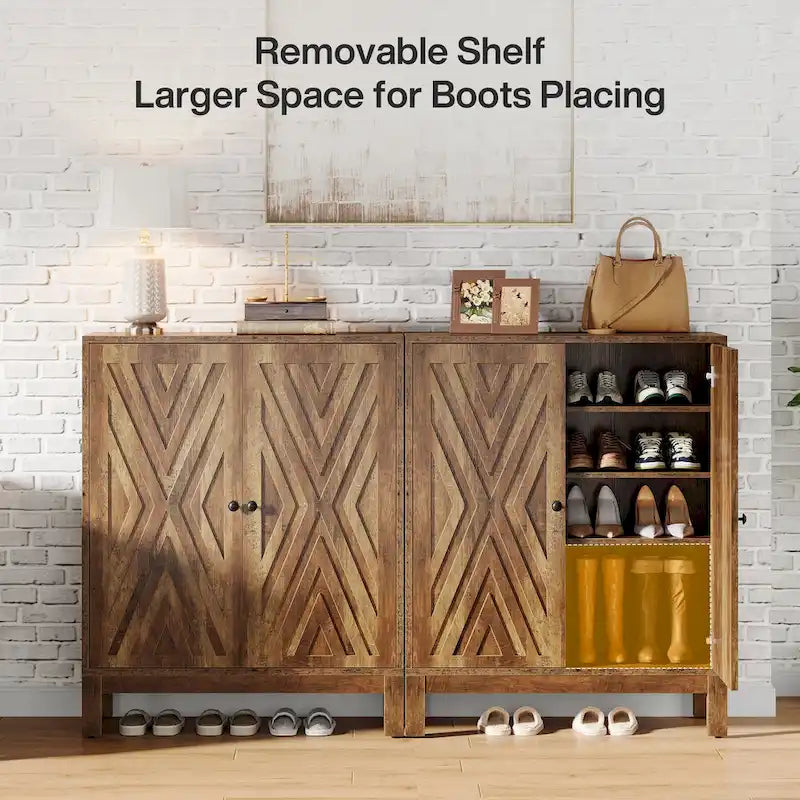 Armoire à chaussures 20 paires réglable avec portes pour entrée