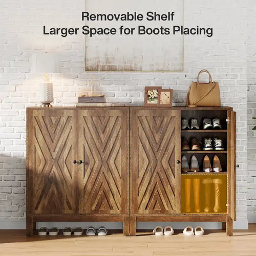 Armoire à chaussures 20 paires réglable avec portes pour entrée