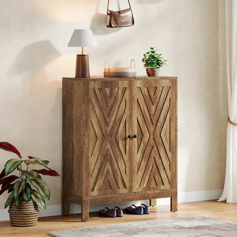 Armoire à chaussures 20 paires réglable avec portes pour entrée
