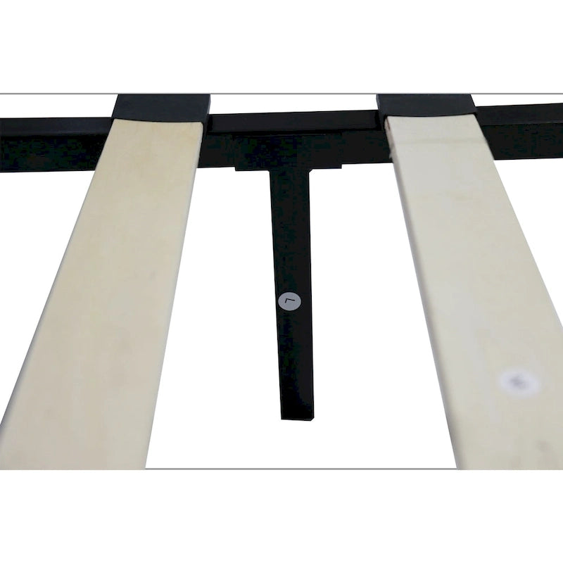 Lit plateforme King Size rembourré avec tête de lit en tissu lin capitonné