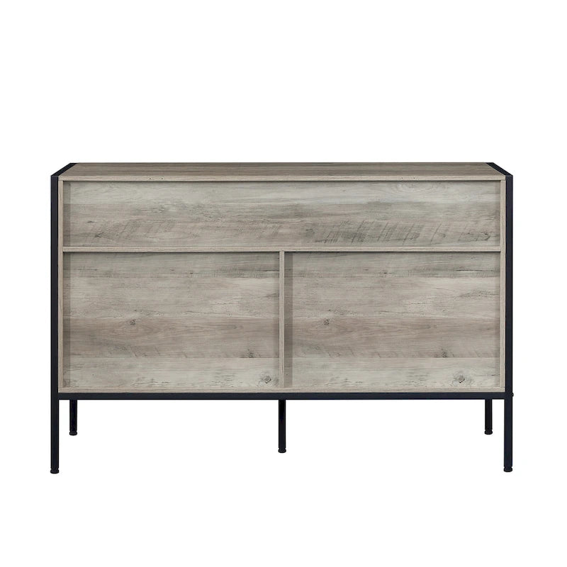 Commode horizontale à 7 tiroirs, Armoire de rangement en bois pour chambre à coucher, Meuble de rangement solide avec cadre en acier robuste