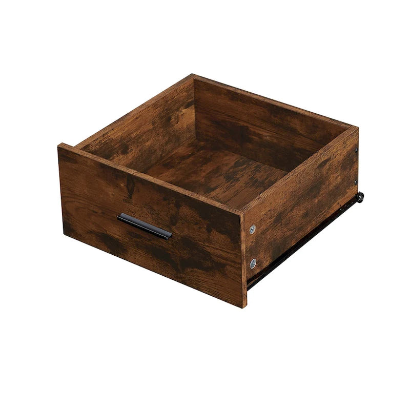 Commode horizontale à 7 tiroirs, Armoire de rangement en bois pour chambre à coucher, Meuble de rangement solide avec cadre en acier robuste