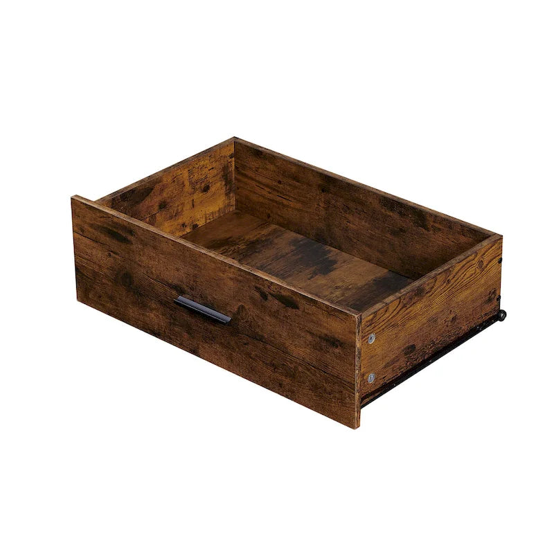 Commode horizontale à 7 tiroirs, Armoire de rangement en bois pour chambre à coucher, Meuble de rangement solide avec cadre en acier robuste
