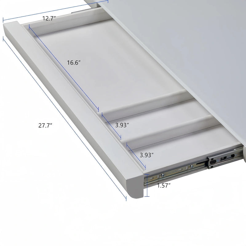KOWO Bureau électrique debout en verre de 48 pouces avec plateau en verre trempé, poste de travail assis-debout réglable en hauteur pour bureau moderne