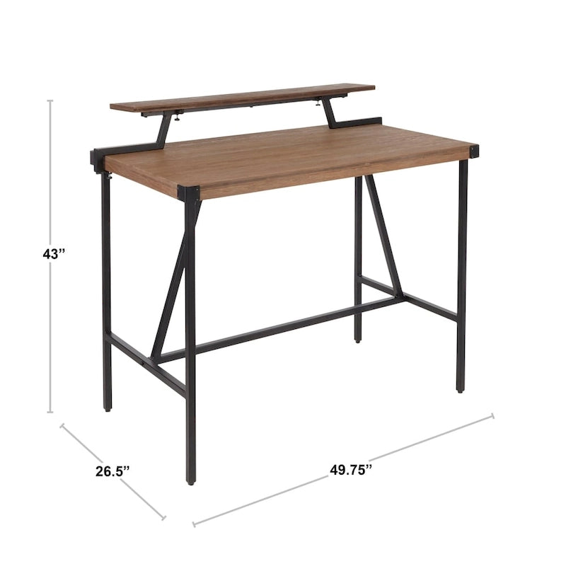 Bureau debout Gunn de Carbon Loft avec tablette amovible