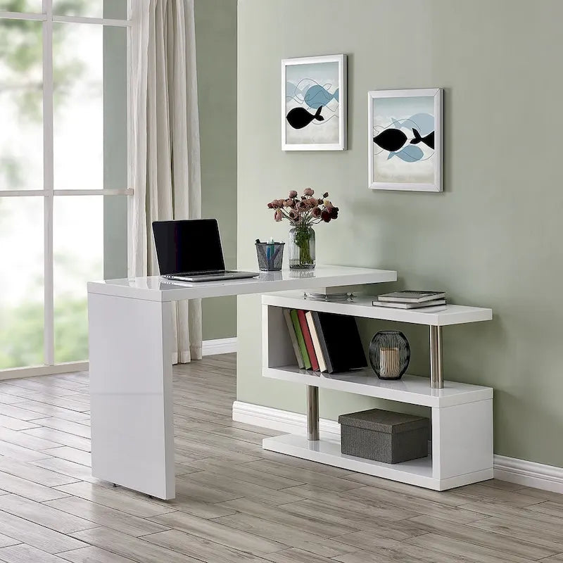 Bureau pivotant Ballintoy avec étagères de SEI Furniture