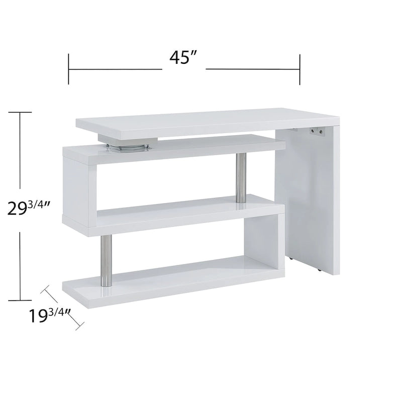 Bureau pivotant Ballintoy avec étagères de SEI Furniture