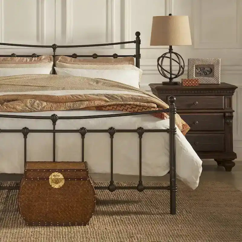 Lit en acier Xander marron foncé par iNSPIRE Q Classic